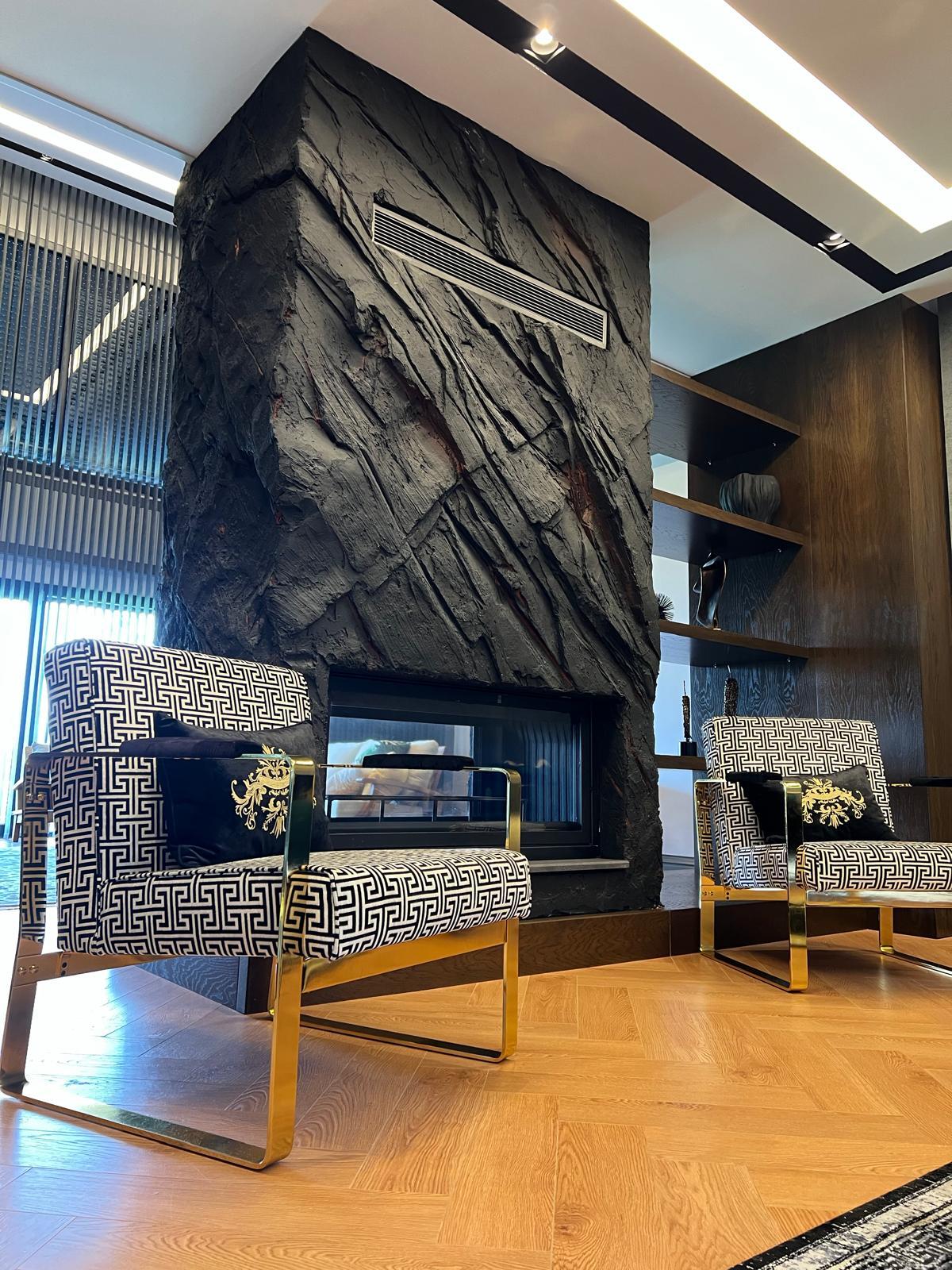 Çift Taraflı Şömine ve İtalyan dekor boya